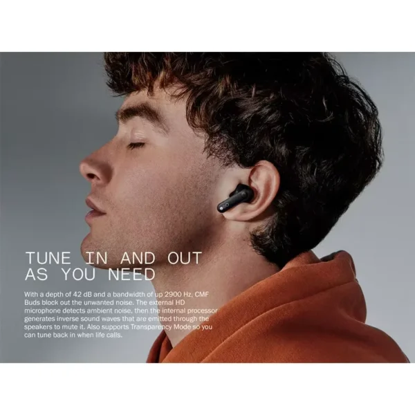 CMF Buds by Nothing – Global Version Wireless Bluetooth Earphones with 42 dB ANC - Image 4